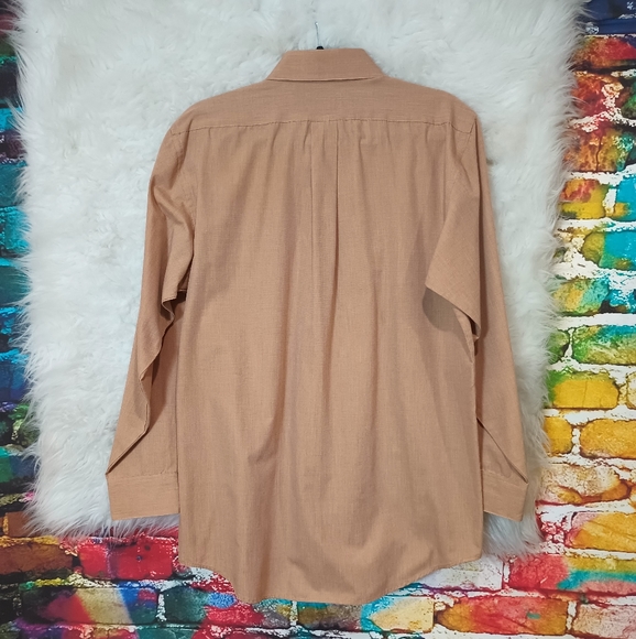 Van Heusen Beige Tan Long Sleeve Button Down Shirt Size 15.5 32/33 - Picture 6 of 8